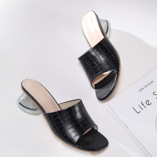 Sandalias de Tacón Cuadrado Signature Crystal - Comodidad y Elegancia
