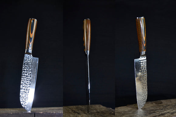 Cuchillo de Cocina Forjado con Mango de Madera