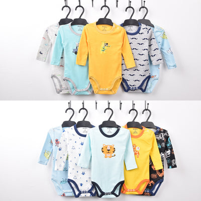Pack de 5 Mameluco Bebé Manga Larga con Botones en Hombro y Bordado Decorativo - Image 10