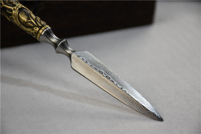 Cuchillo de Té Longquan Acero Inoxidable con Mango de Cobre Flor de Ciruelo - Image 15