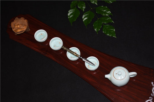 Cuchillo de Té Longquan Acero Inoxidable con Mango de Cobre Flor de Ciruelo - Image 9
