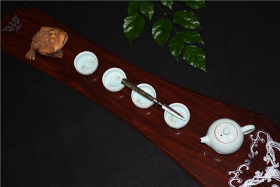 Cuchillo de Té Longquan Acero Inoxidable con Mango de Cobre y Bambú - Image 10