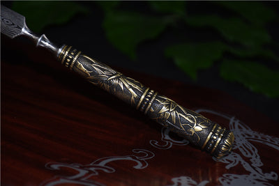 Cuchillo de Té Longquan Acero Inoxidable con Mango de Cobre y Bambú - Image 13