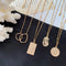 Collar Choker de Metal con Caras Abstractas para Mujer Dorado