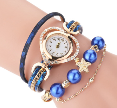 Reloj Pulsera de Perlas para Dama con Diamantes Digitales - Image 2