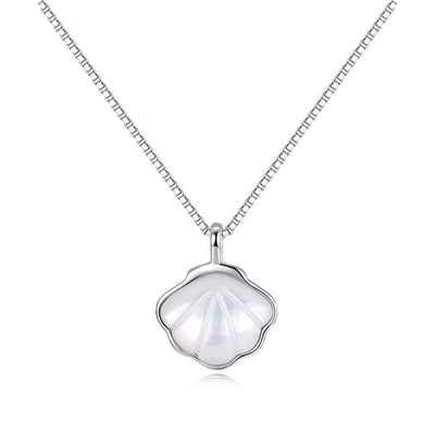 Collar de Plata Esterlina con Concha - Diseño Minimalista de Lujo
