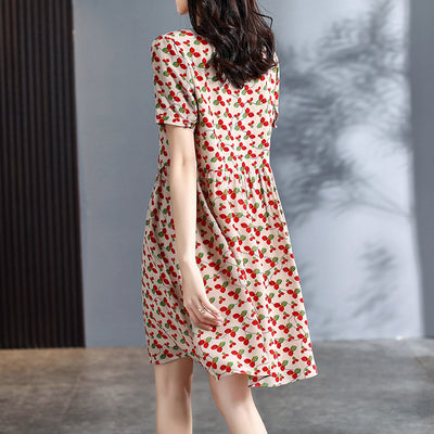 Vestido de Seda con Falda Vuelo - Cintura Ajustada - Image 9