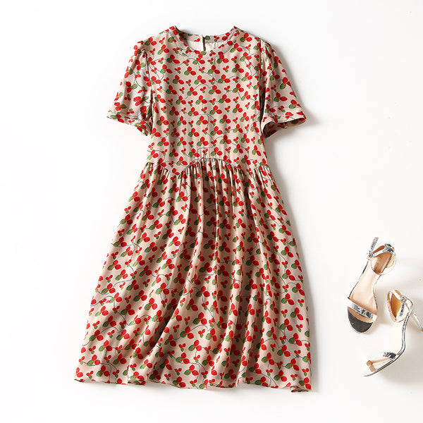 Vestido de Seda con Falda Vuelo - Cintura Ajustada - Image 4