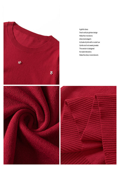 Blusa Suéter Coreana Talla Grande Cuello Redondo con Detalles Perlados - Image 10