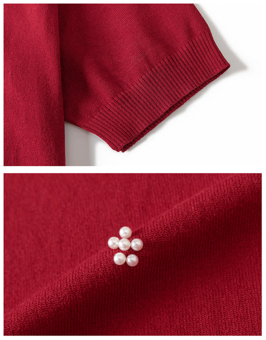 Blusa Suéter Coreana Talla Grande Cuello Redondo con Detalles Perlados - Image 19