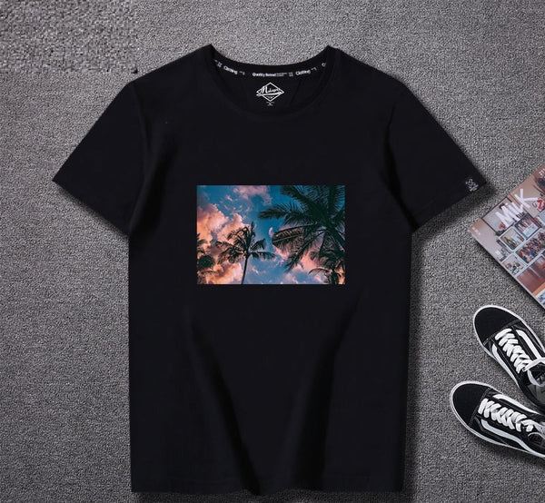 Camiseta Hombre Estilo Harajuku Algodón Suelta Manga Corta