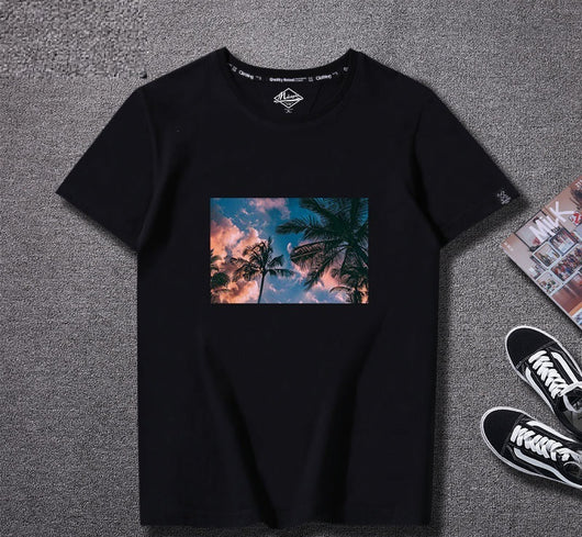 Camiseta Hombre Estilo Harajuku Algodón Suelta Manga Corta