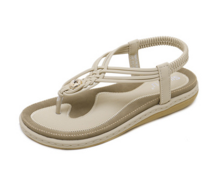 Sandalias Planas Trenzadas con Detalles Metálicos para Mujer