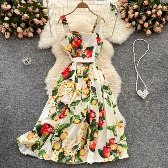 Vestido de Verano con Tirantes Estilo Vacacional para Mujer