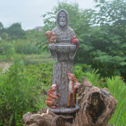 Estatua de San Francisco con Animales - Comedero de Aves para Jardín - Image 10