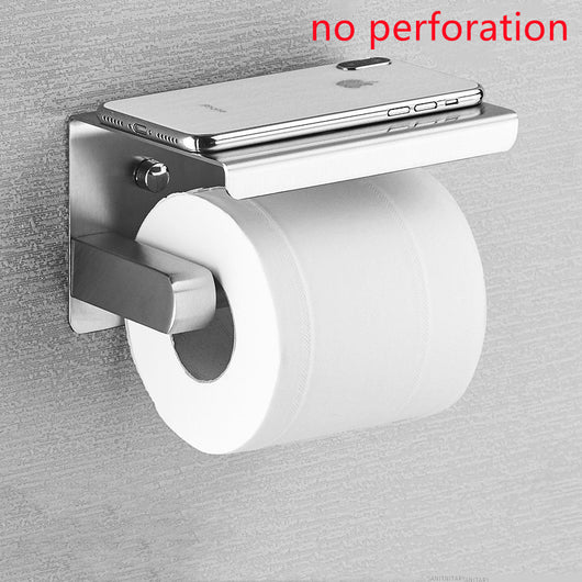 Soporte para Papel Higiénico con Repisa para Teléfono en Acero Inoxidable 304 - Image 12