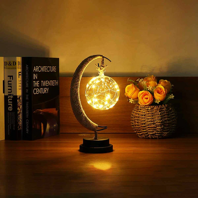 Lámpara Decorativa LED Luna con Ornamento de Hierro Forjado y Luz de Estrella - Image 7