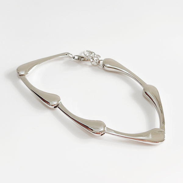 Pulsera de Plata 925 Gota de Agua Minimalista Geométrica