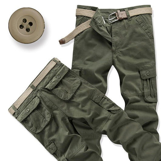 Pantalones Sueltos de Cintura Alta con Múltiples Bolsillos Talla Grande - Image 6