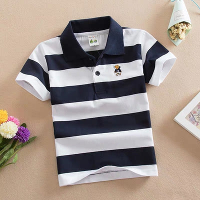 Polo Infantil de Algodón con Rayas y Cuello - Confort Premium - Image 16