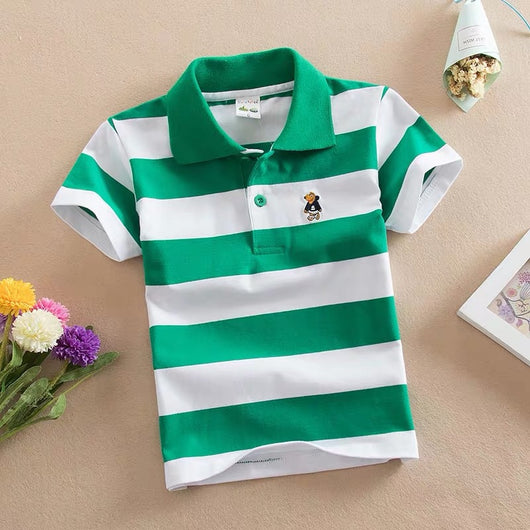 Polo Infantil de Algodón con Rayas y Cuello - Confort Premium - Image 17