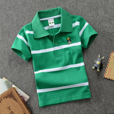 Polo Infantil de Algodón con Rayas y Cuello - Confort Premium - Image 4