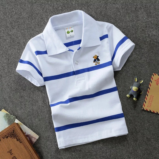 Polo Infantil de Algodón con Rayas y Cuello - Confort Premium