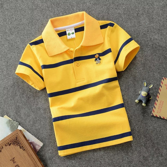 Polo Infantil de Algodón con Rayas y Cuello - Confort Premium - Image 2