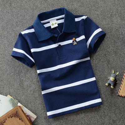 Polo Infantil de Algodón con Rayas y Cuello - Confort Premium - Image 5