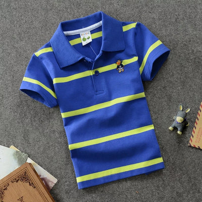 Polo Infantil de Algodón con Rayas y Cuello - Confort Premium - Image 6