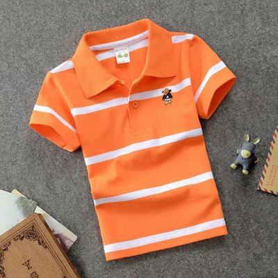 Polo Infantil de Algodón con Rayas y Cuello Solapa - Image 15