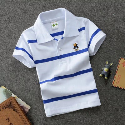 Polo Infantil de Algodón con Rayas y Cuello Solapa - Image 16