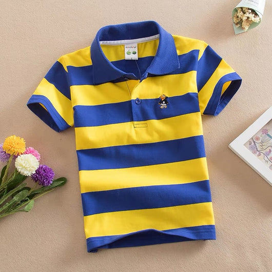 Polo Infantil de Algodón con Rayas y Cuello Solapa - Image 17