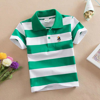 Polo Infantil de Algodón con Rayas y Cuello Solapa - Image 21