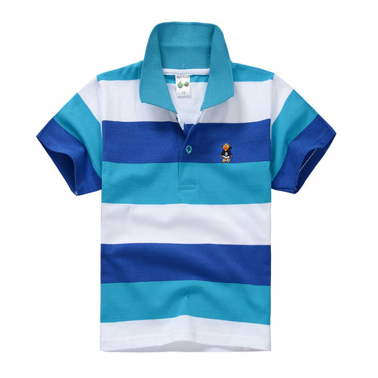 Polo Infantil de Algodón con Rayas y Cuello Solapa - Image 26