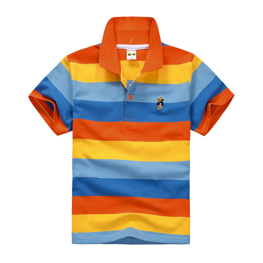 Polo Infantil de Algodón con Rayas y Cuello Solapa - Image 23