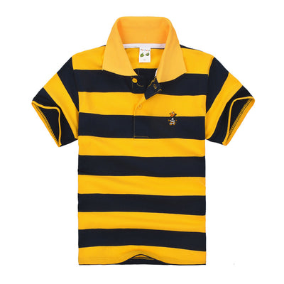 Polo Infantil de Algodón con Rayas y Cuello Solapa - Image 24