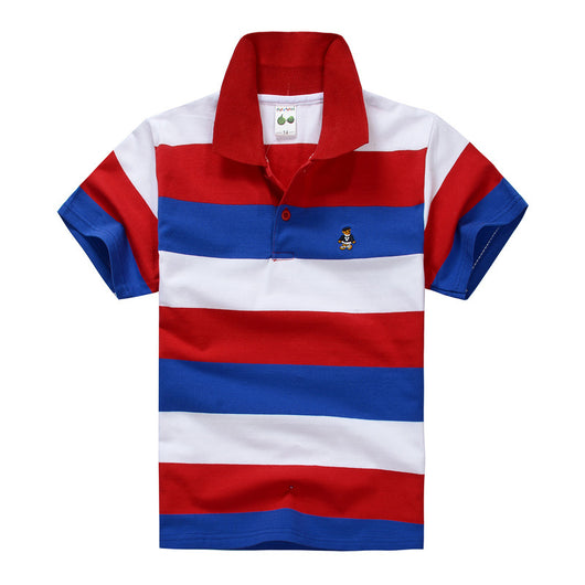 Polo Infantil de Algodón con Rayas y Cuello Solapa - Image 33