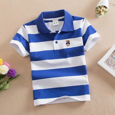 Polo Infantil de Algodón con Rayas y Cuello Solapa - Image 5