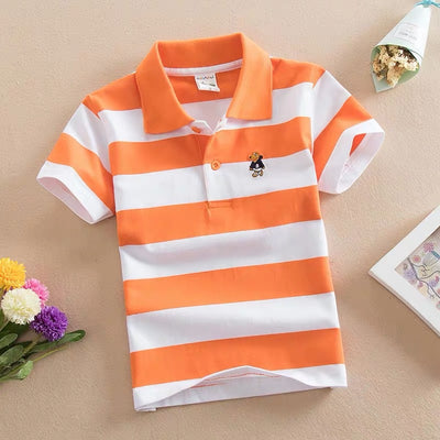 Polo Infantil de Algodón con Rayas y Cuello - CUHK - Image 25