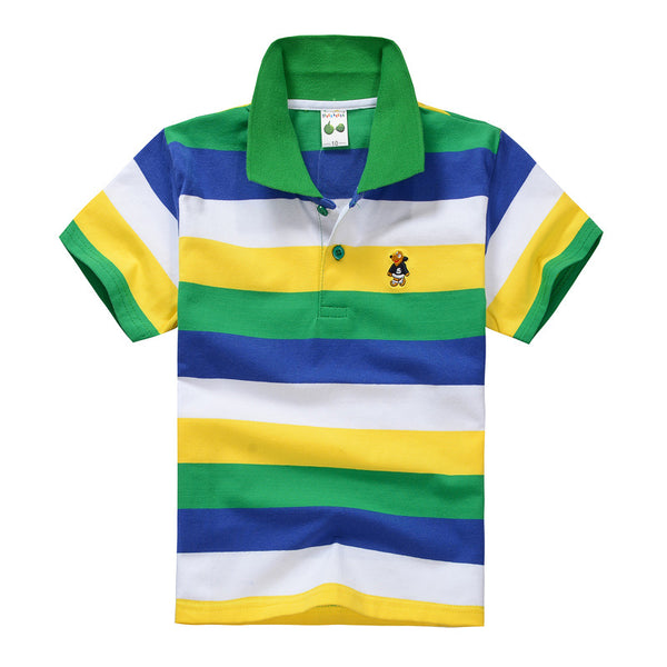 Polo Infantil de Algodón con Rayas y Cuello - CUHK