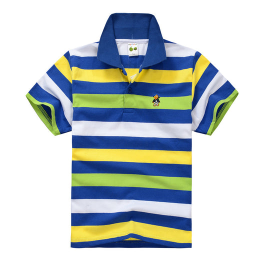 Polo Infantil de Algodón con Rayas y Cuello - CUHK - Image 3