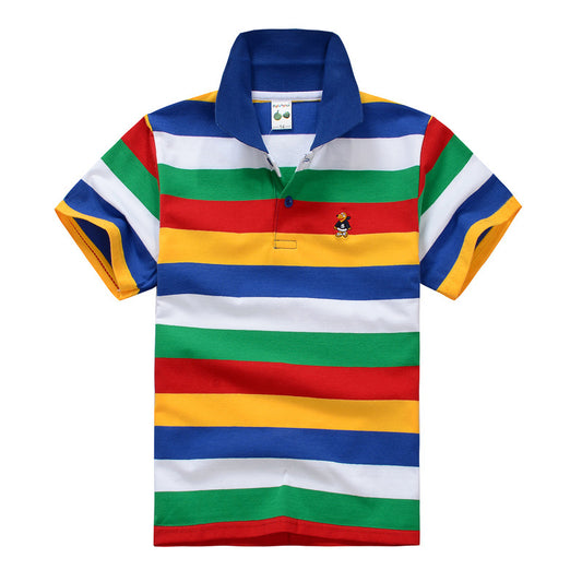 Polo Infantil de Algodón con Rayas y Cuello - CUHK - Image 2