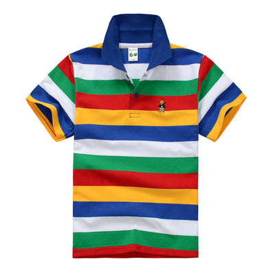 Polo Infantil de Algodón con Rayas y Cuello - CUHK - Image 2