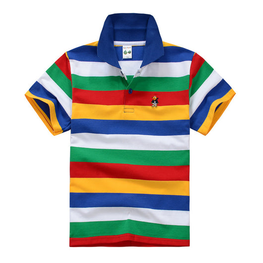 Polo Infantil de Algodón con Rayas y Cuello - CUHK - Image 2