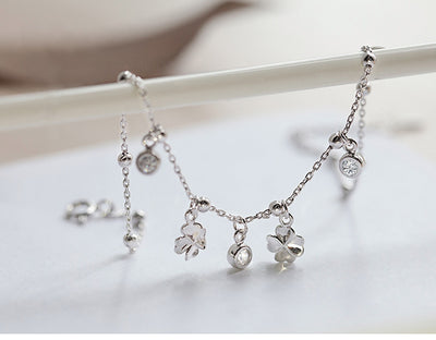 Pulsera de Tobillo Trébol de Cuatro Hojas en Plata Esterlina - Image 2