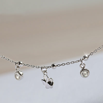 Pulsera de Tobillo Trébol de Cuatro Hojas en Plata Esterlina - Image 3