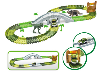 Auto de Dinosaurio Eléctrico con Pista Armable - Juguete Educativo de Doble Capa - Image 12