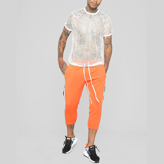Playera Hombre Mesh Transpirable Cuello Redondo Manga Corta