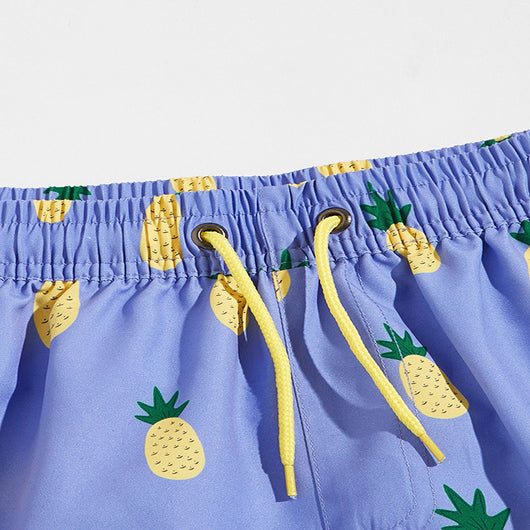 Shorts Deportivos Casuales con Estampado de Frutas y Malla Triangular - Image 10